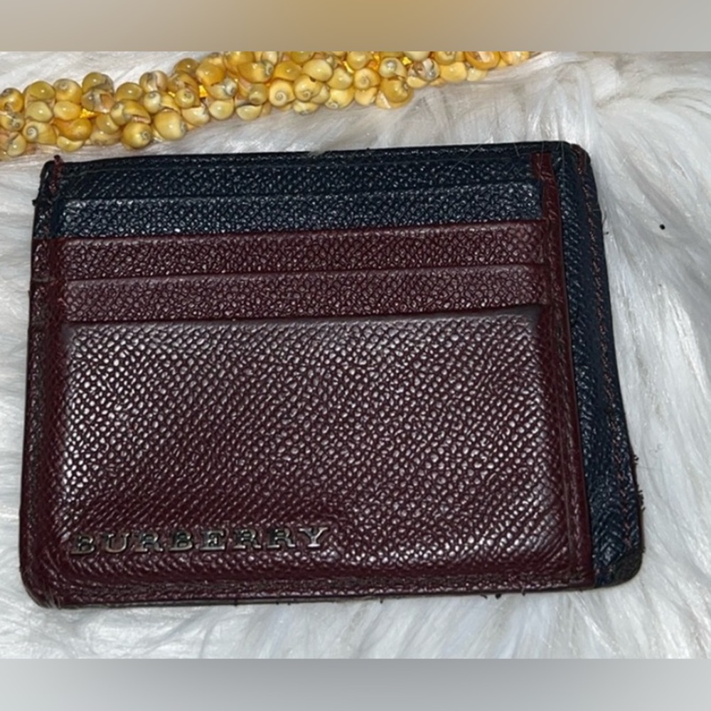 Burberry black & burgundy credit card wallet 2
